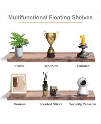 3 Pack (35"x9") Long Floating Wall Shelves for Bedroom, Decor, Kitchen, Living Room - for Trophies, Frames, Bookshelf