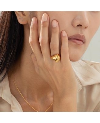 14k Gold Plated Shirley Ring Statement Chic Trendy Statement