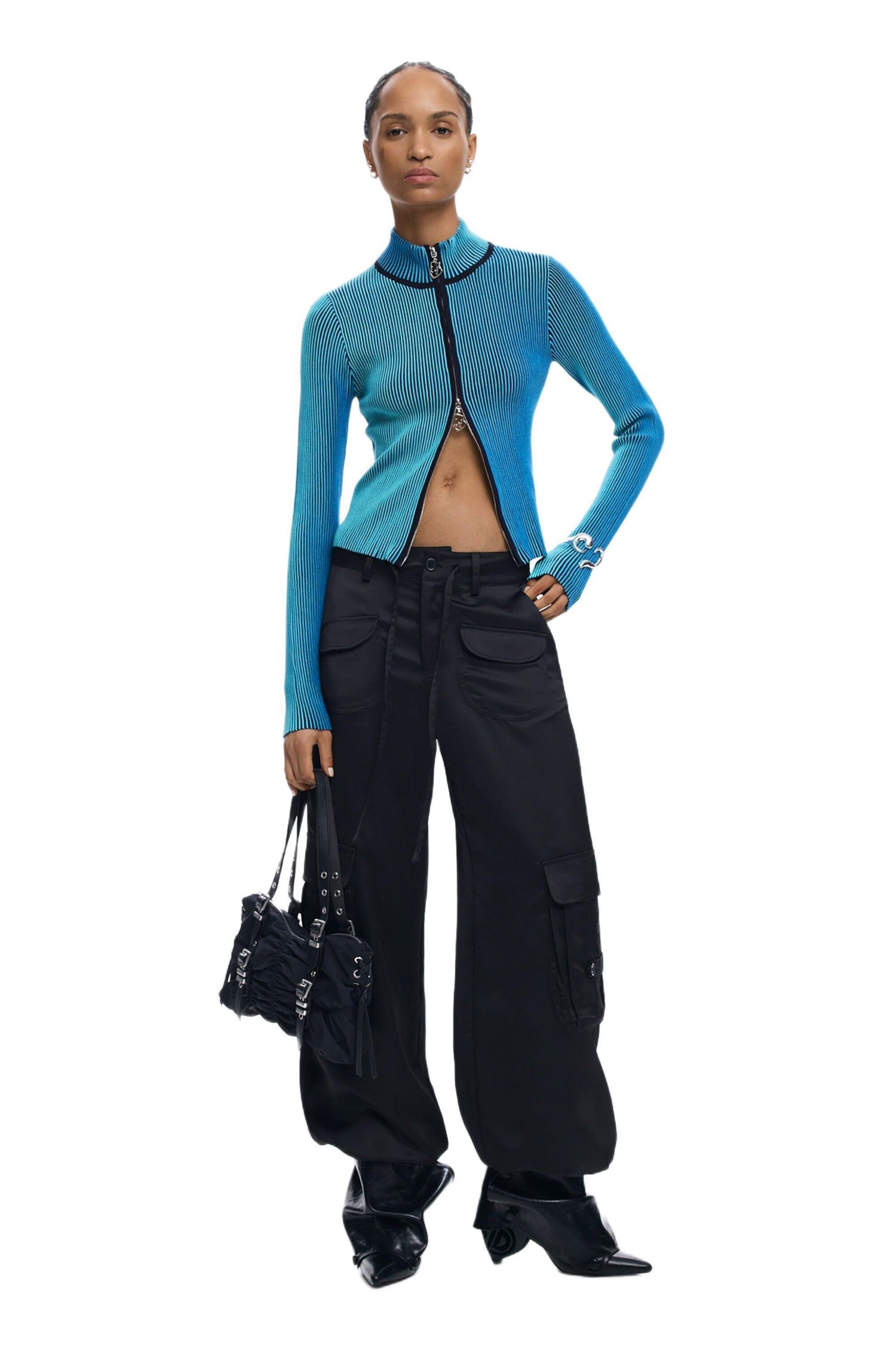 Women's High Neck Zipper Sweater