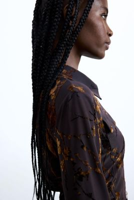 Women's Flocked Zipper T-shirt