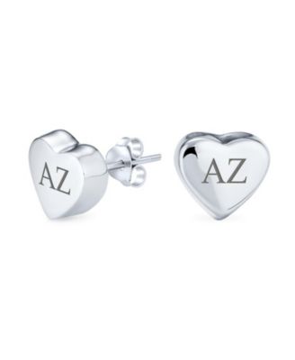 Simple Heart Shaped Stud Earrings Sterling Silver