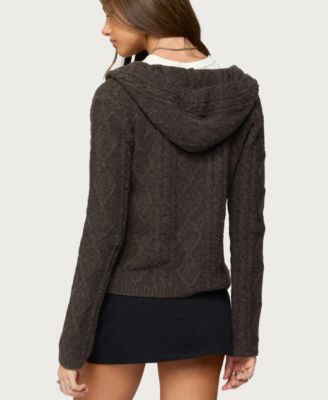 Women's Jayla Hooded Cable Knit Cardigan