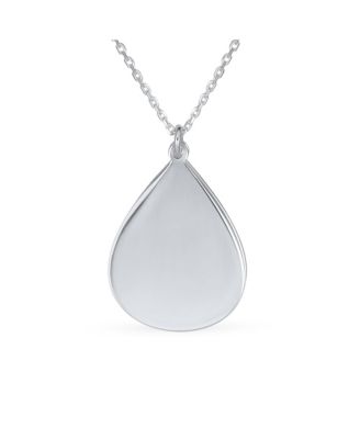 Mother-Bear  Bezel Teardrop Word MAMA BEAR Necklace Sterling Silver
