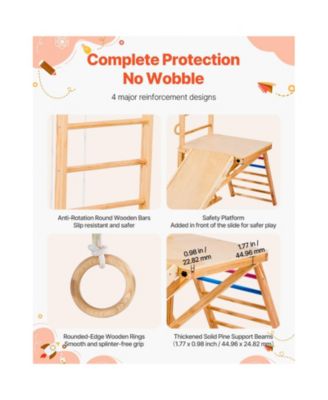 Indoor Playground Jungle Gym, 8-in-1 Wooden Indoor Playground Playset