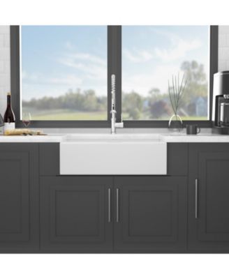 30x20x10inch White Farmhouse Sink Porcelain Ceramic Single Bowl Workstation Kitchen Sink