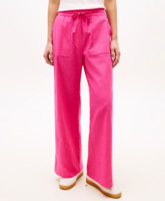 Women's Linen Wide-Leg Pull-On Pants