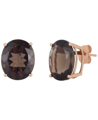 Smoky Quartz (8 ct. t.w.) Stud Earrings in 14k Rose Gold