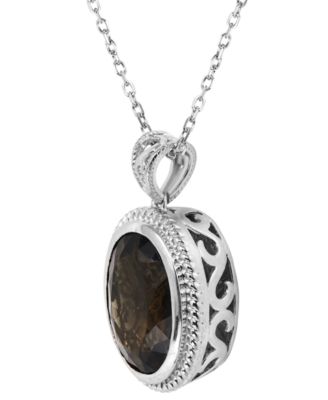 Smoky Quartz (10 ct. t.w.) Pendant Necklace in Sterling Silver