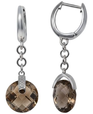 Green Amethyst (8 ct. t.w.) & Diamond Accent Earrings in Sterling Silver