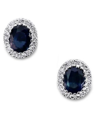 Sapphire (7/8 ct. t.w.) & Diamond (1/10 ct. t.w.) in 14k White Gold