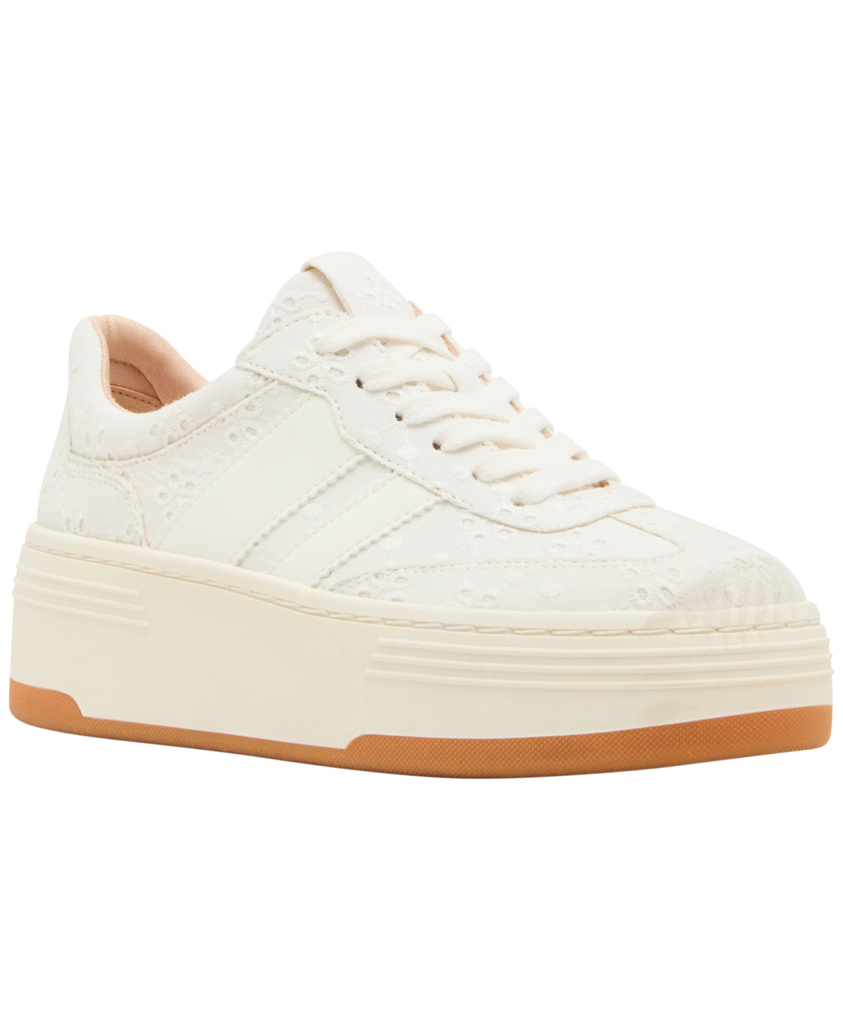 Madden Girl Livvyy Platform Lace-Up Sneakers - White Eyelet