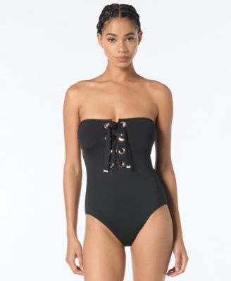 Michael Kors Women's Lace-Up One-Piece Swimsuit
