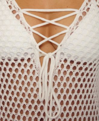 Women's Treasure Island Crochet Knit Swimsuit Sweater