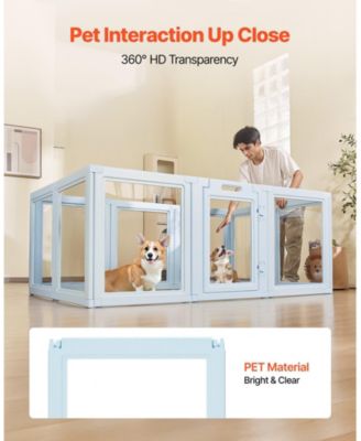Dog Whelping Box, 76 x 49 x 30 in Plastic Whelping Pen for Large Dogs, Waterproof w/ Clear Windows, Door Lock, Easy-Clean Indoor Birth Kit