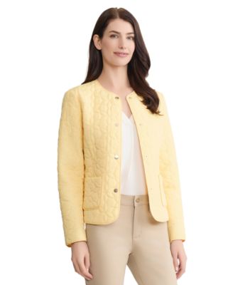 Women's Quilted Flower Crew Neck Jacket