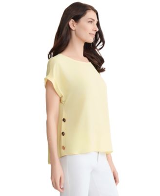 Women's Short-Sleeve Button Detail Blouse