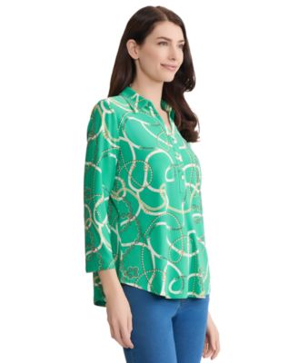 Women's Tie Cuff Collared Top