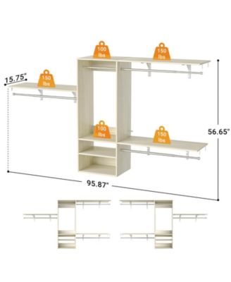 62-96 Inch Hanging Closet System with Hanging Rod