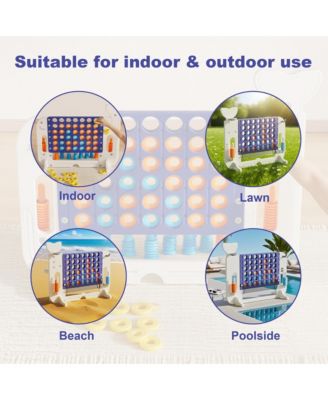 4-in-1 Giant Outdoor Game Set – Jumbo Connect 4, Basketball, Ring Toss & Golf for Kids & Adults