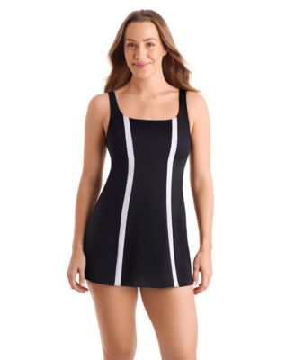 Women's Scoop Neck One-Piece Swim Dress