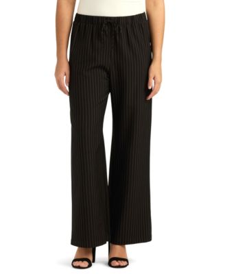 Juniors' Pinstriped Tropical Pull-On Pants