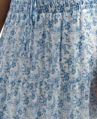 Juniors' Yoryu Printed Tiered Maxi Skirt