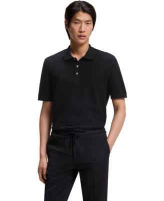 Men's Mercerized Cotton Basket Weave Polo Shirt