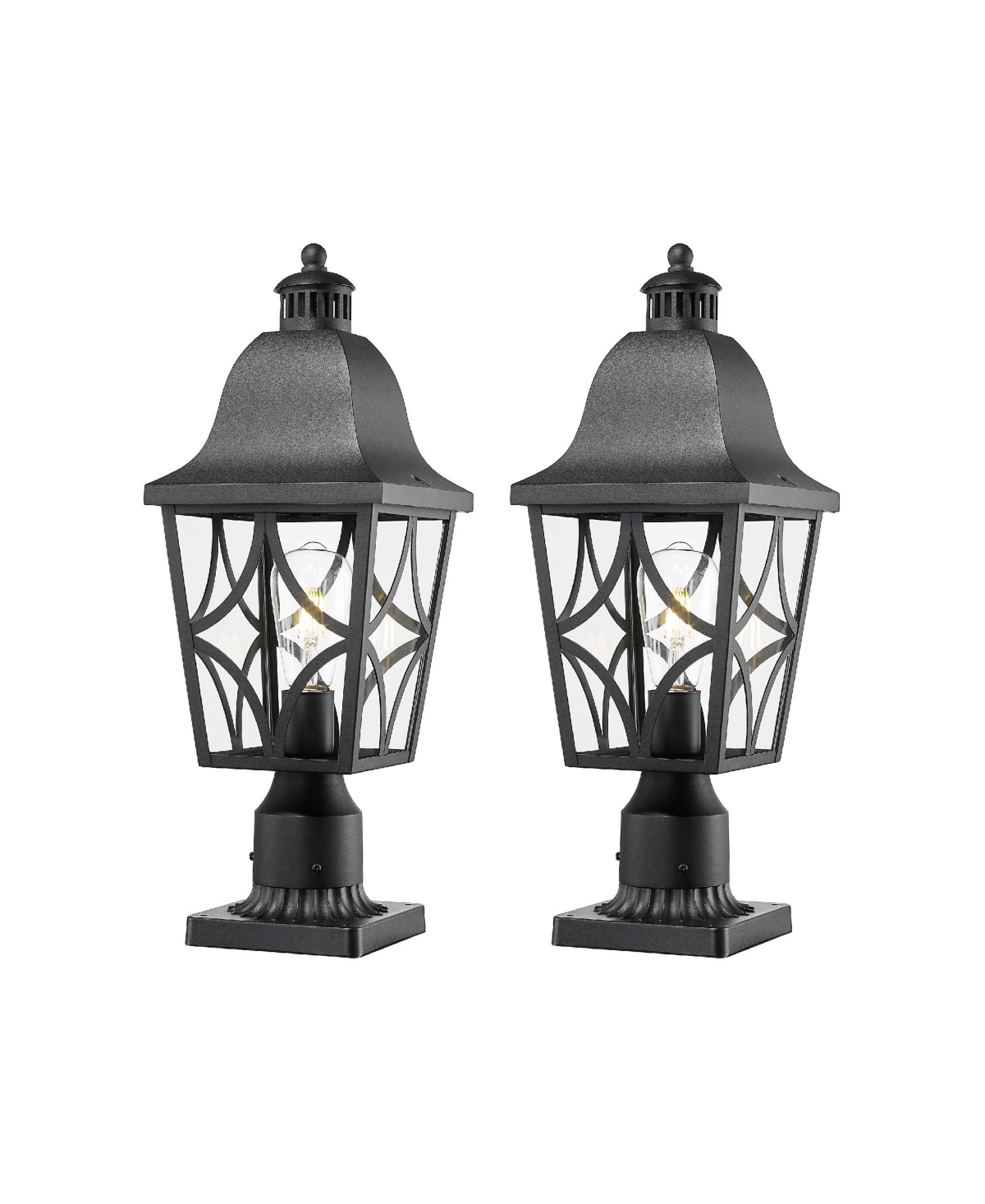 Flynama Outdoor Post Lights Lamp Post Light Fixture, Waterproof Aluminum Housing with Glass, Fence Post Deck Lighting for Garden