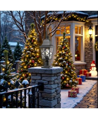 Outdoor Post Lights Lamp Post Light Fixture, Waterproof Aluminum Housing with Glass, Fence Post Deck Lighting for Garden