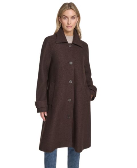 Женские куртки Andrew Marc Women's Jupiter Wool Blend Balmacaan Coat