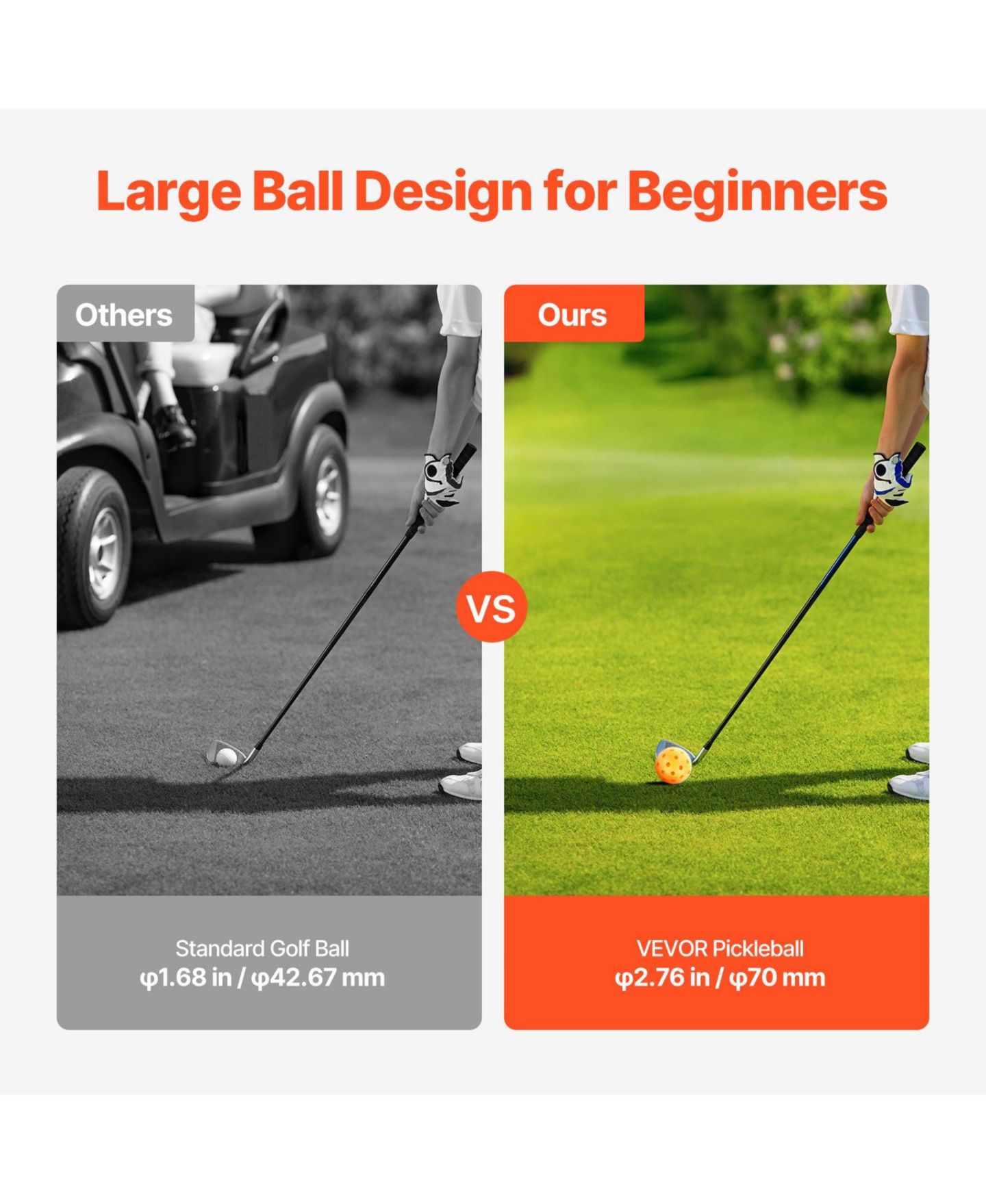 Детские игрушки HONGGE Portable Nine-Hole Golf Yard Game Set with Adjustable Tee Positions, Ages 6+, цвет: Красный — фото 5