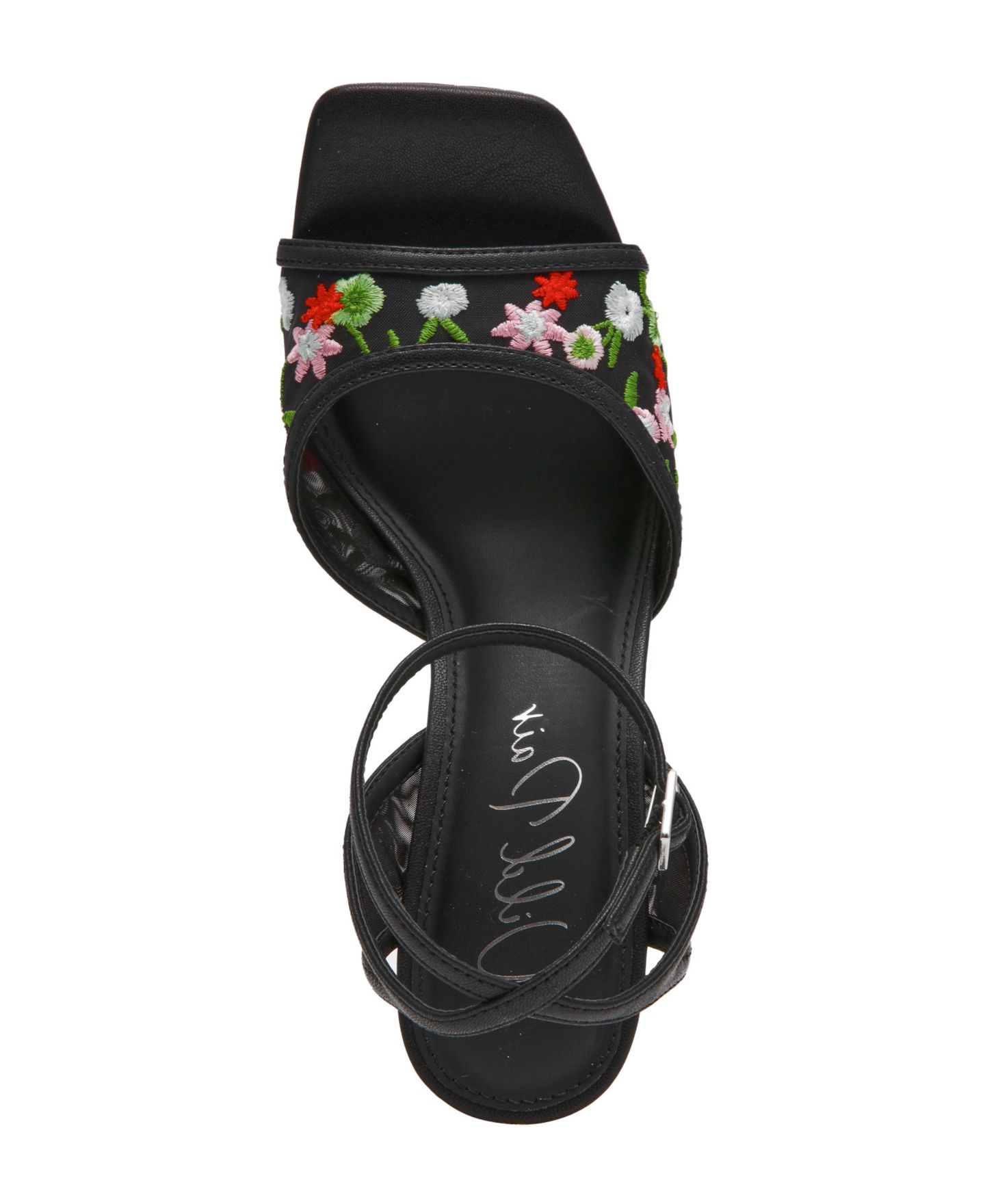 Женские сандалии Wild Pair Erynn Dress Embroidered High Heel, цвет: Чёрный с принтом сетчатый — фото 4
