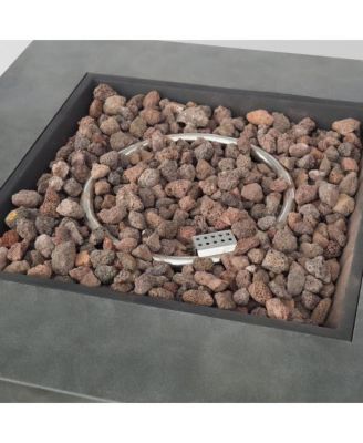 33 Inch Square Iron Propane Fire Pit with 50000 BTU and Hidden Tank