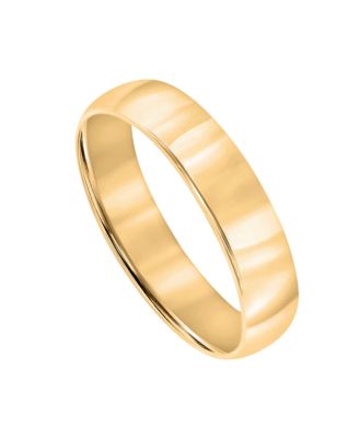 Men's Low Dome Wedding Band Ring in 10k Yellow or White Gold