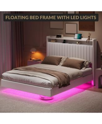  Floating Bed Frame Queen Size Space Saving, for Living Room, Guest Room
