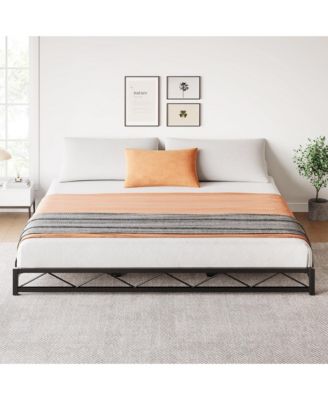 Easy Assembly 6 Inch King Metal Platform Bed Frame Space Saving, for Living Room, Guest Room