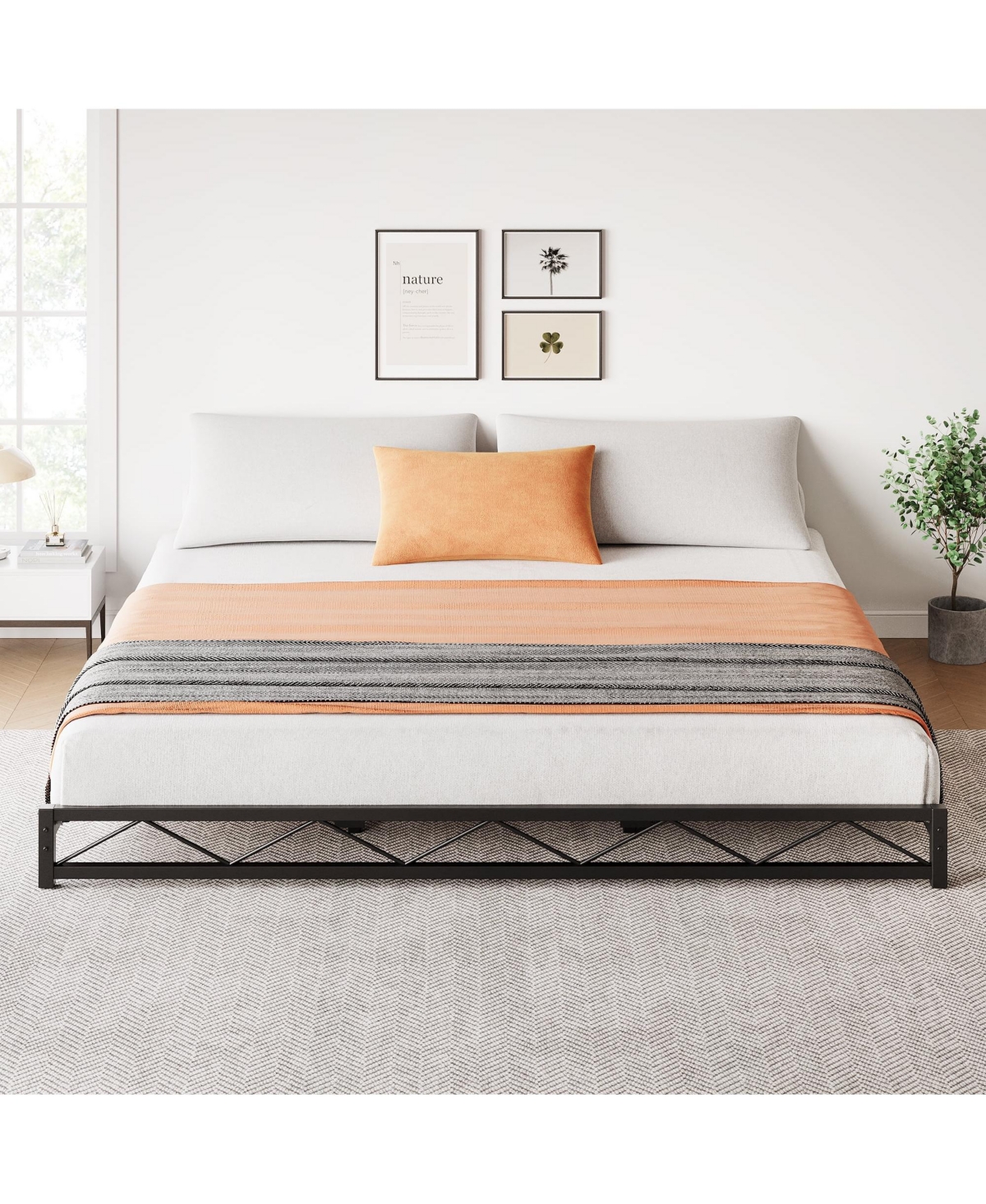 gaomon Easy Assembly 6 Inch King Metal Platform Bed Frame Space Saving, for Living Room, Guest Room