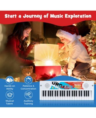 Kids Piano Keyboard with Microphone and Portable 49 Key Electric Music Toy
