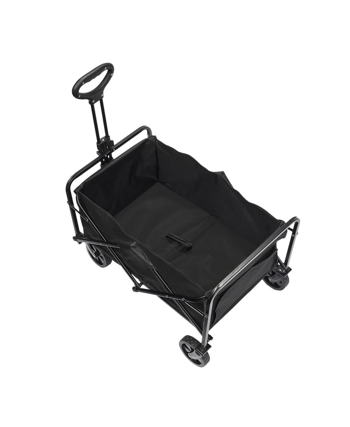 Mecale 2 cu.ft Collapsible Folding Grass Wagon Cart, All-Terrain 5in Wheels, 220 lbs Capacity, Drink Holders, for Camping Shopping Garden