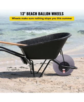 2-Pack 13" Beach Balloon Wheels, TPU Replacement Sand Tires for Kayak Dolly, Canoe Cart and Buggy with Air Pump