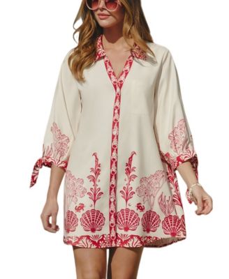 Women's Vacationing Tropical Mini Beach Dress