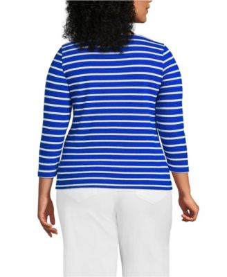 Plus Size Mariner Jersey Boatneck Top