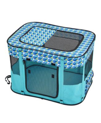 Foldable Pet Playpen, 32 x 24 x 22 in Portable Soft Crate/Playpen, 600D Oxford Waterproof Fabric, Zippered Removable Cover.