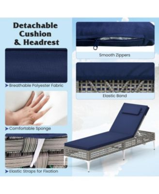 Outdoor Chaise Lounge Chair with 6 Position Recline