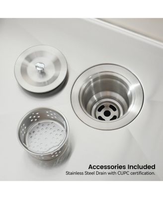 33x19inch Brushed Nickel Stainless Steel Kitchen Sink Single Bowl Drop In Undermount