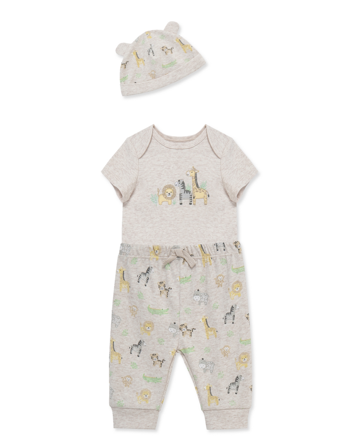 Little Me Baby Boys' Jungle Short-Sleeve Bodysuit, Pants & Hat, 3-Piece Set
