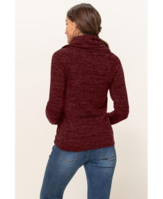 Maternity Cowl Neck Long Sleeve Knit Sweater