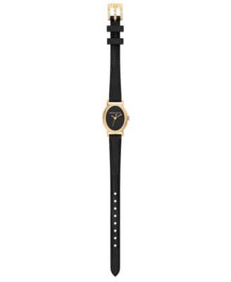Women's Maude Three-Hand Black Leather Watch, 21mm