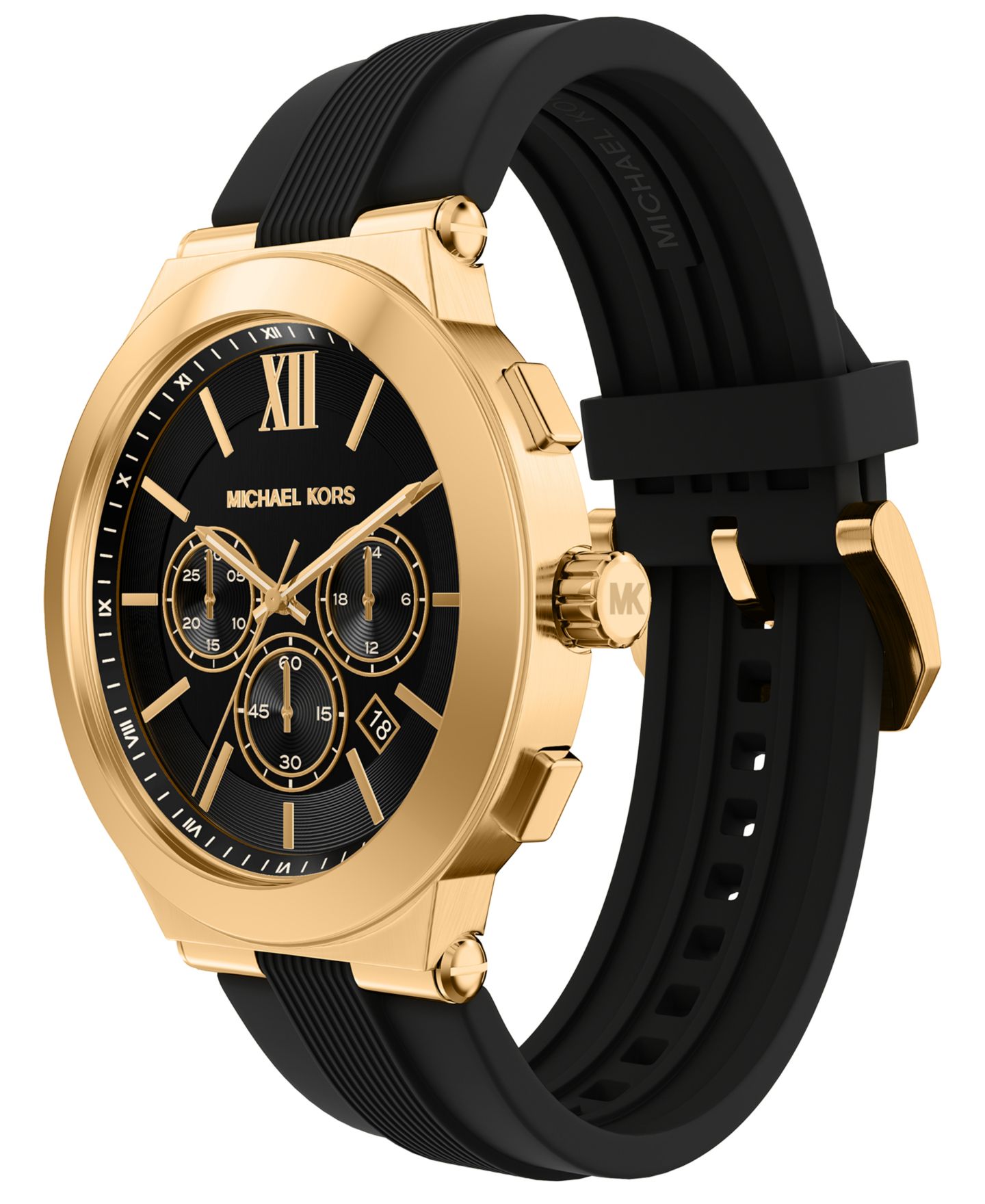 Мужские часы Michael Kors Billie Chronograph Black Silicone Watch, 46mm — фото 6