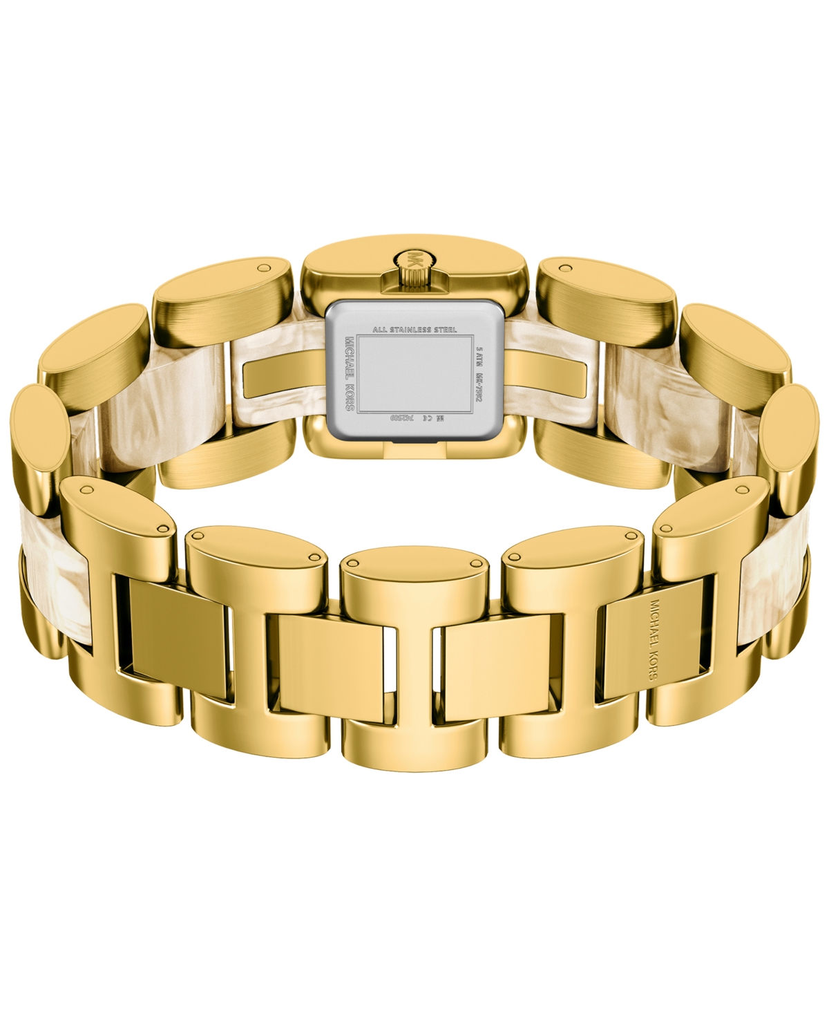 Michael Kors Women's Darrington Two-Hand Alabaster Acetate and Gold-Tone Stainless Steel Watch, 24mm